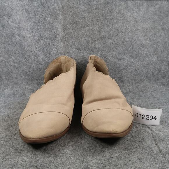 So Shoes Womens 10 Flats Bootie D'orsay Slip On Closed Cap Toe Scallop Edge - Picture 2 of 12